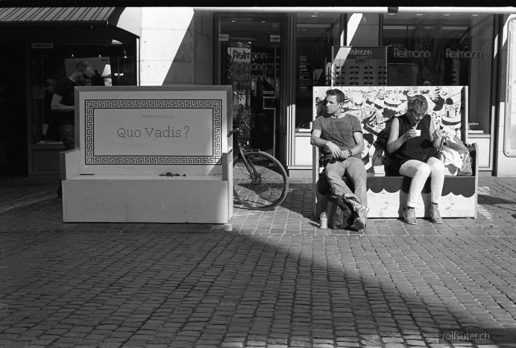 Quo Vadis bench in Schaffhausen