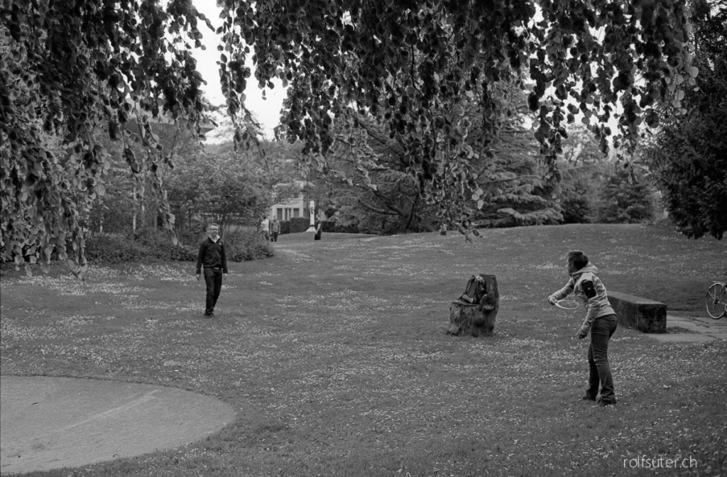 Playing frisbee in Zürich