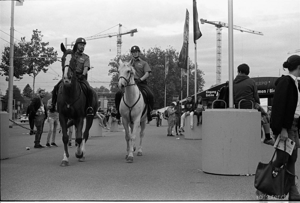 Police on horses in Bern