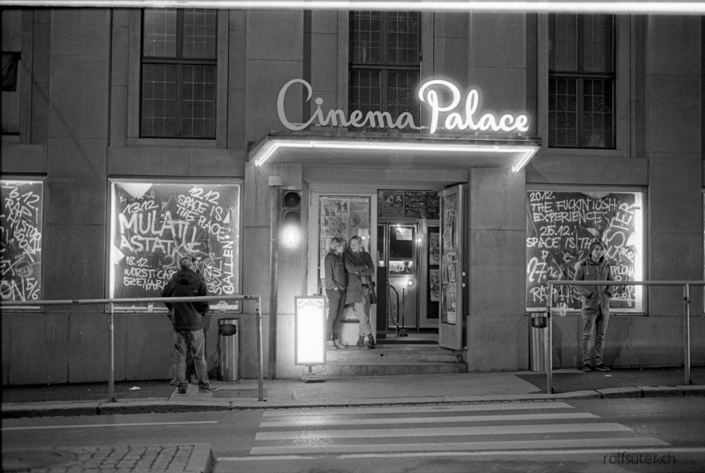 Cinema Palace in St. Gallen by night