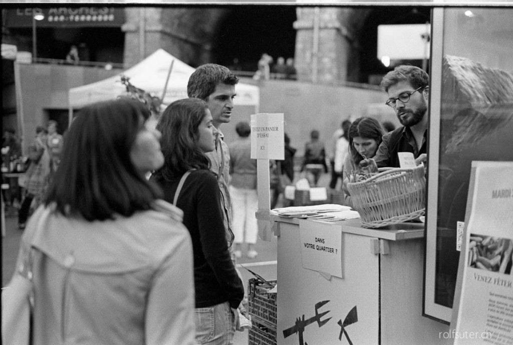 Market in Lausanne Flon