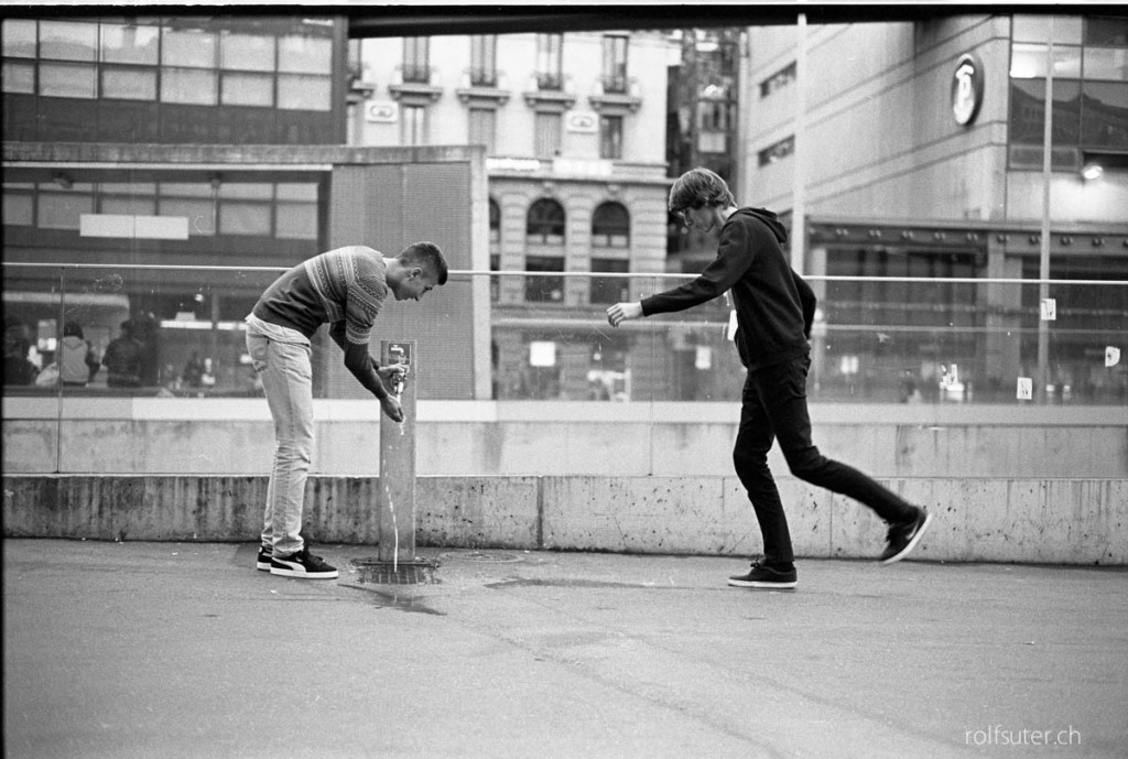 Guys fooling around in Lausanne