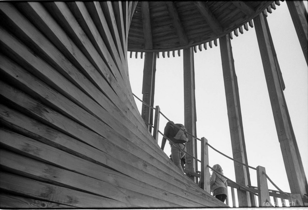 Climbing the Tour de Sauvabelin in Lausanne