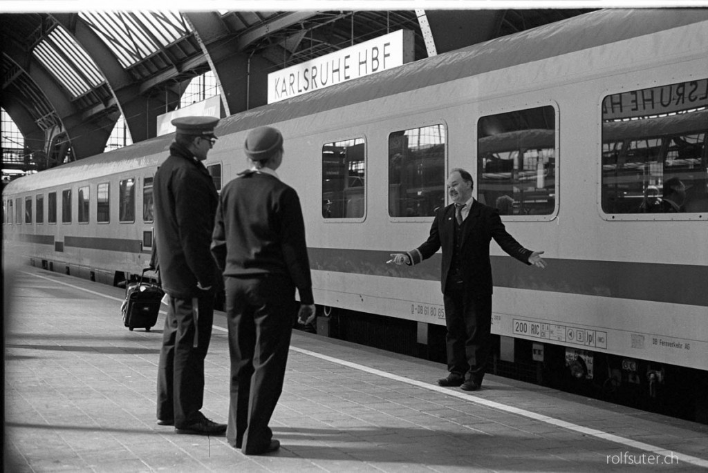 Train staff at the train station Karlsruhe
