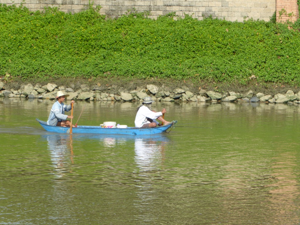 Couple on a small boat